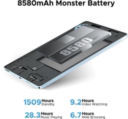 DOOGEE Tablet U11-Android 15 -11 inth 90 Hz-16 GB RAM+ 128 GB ROM/TF 2TB - Dubbele boxluidsprekers - 8580 mAh - Face ID - 5G WiFi - Widevine L1 - GPS - Zwart — thumbnail 9