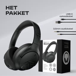 PowerLocus Boom - Koptelefoon Bluetooth - 60 uur batterijduur – Over Ear Koptelefoon Draadloos – 4 EQ-modi - Met Microfoon - Zwart — thumbnail 7