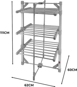 RFWR® Verwarmd Droogrek 3 Lagen - Energiezuinig en Draagbaar Kledingrek met 21m Droogruimte — thumbnail 5