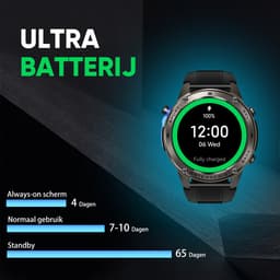 Synyq GPS Pro - GPS Smartwatch Heren - 51mm - AMOLED Scherm - 3 Bandjes - 5ATM Waterdicht - Belfunctie - 170+ Sportmodi - Stappenteller - Hartslag, Slaapmeter - Smartwatch Heren - Horloge Heren - Sport Horloge - IOS & Android — thumbnail 6