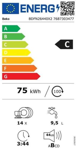 Beko BDFN26440X2 Vrijstaande Vaatwasser – 14 Couverts – RVS – 6 Programma’s – 44 dB — thumbnail 2