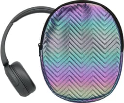 kwmobile Hoes voor Sony WH-CH520 / WH-CH510 / MDR-ZX110 Tas – Case voor Headset van Metallic Kunstleer en Nylon – meerkleurig — thumbnail 3