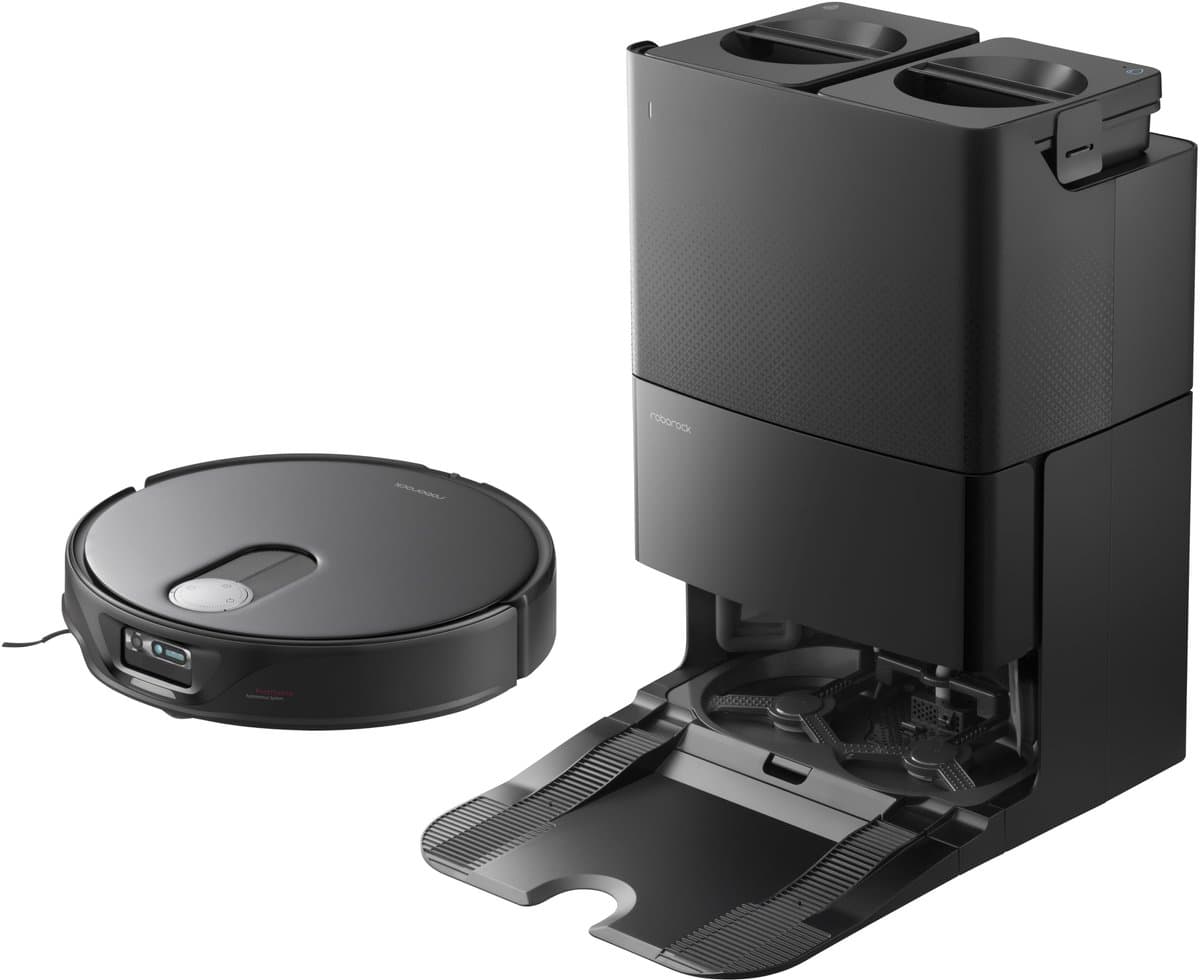 Roborock Qrevo Slim Black – Ultradunne Robotstofzuiger met Dweilfunctie, 11.000 Pa Zuigkracht, StarSight™ Navigatie & 8-in-1 Dock — afbeelding 1