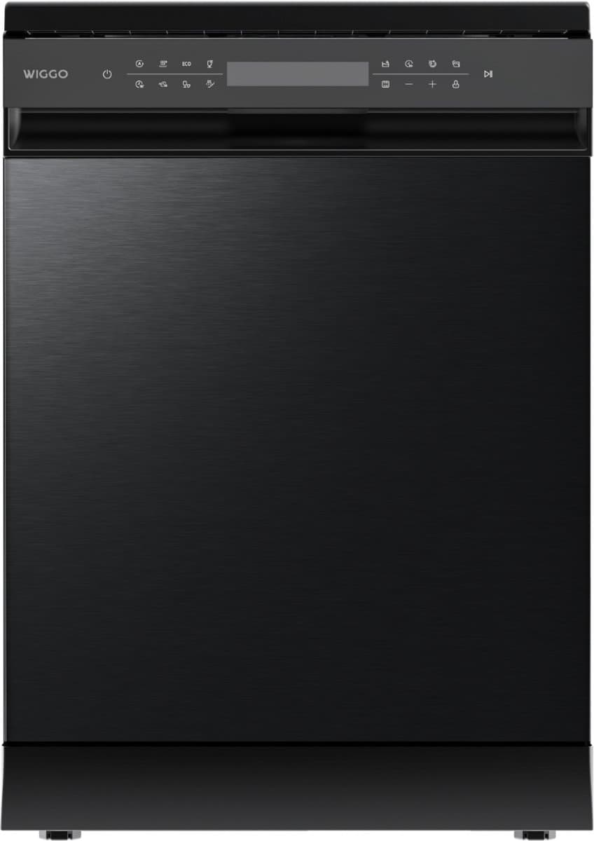 Wiggo WD-F6148B(DX) - Vrijstaande Vaatwasser - 60cm - 14 Couverts - 6 wasprogramma's - Energielabel B - 5 jaar garantie - Zwart Rvs — afbeelding 1