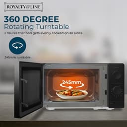 Royalty Line® MWO3818 Vrijstaande Solo Magnetron - 20 Liter - Microwave Met 6 Magnetronstanden - Microgolf - 700W - Binnenverlichting - Zwart — thumbnail 20