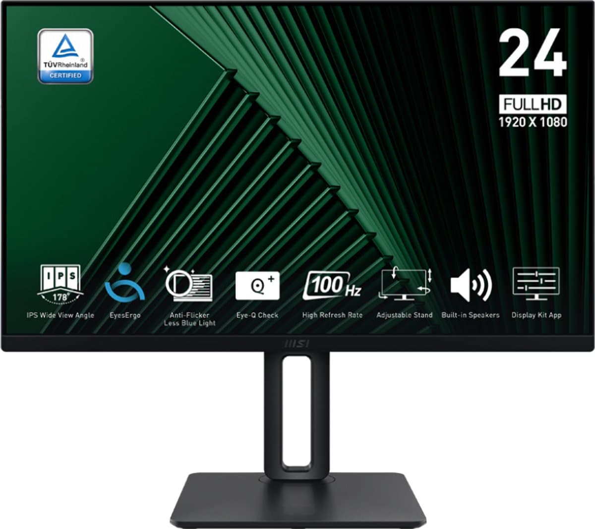 MSI PRO MP245PG - Full HD Monitor - 100hz - 24 inch - Speakers - 4 Way Adjustable — afbeelding 1