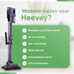 Heevey 4-in-1 Steelstofzuiger Draadloos - Steelstofzuiger snoerloos - Stofzuiger zonder zak - HEPA Filter - Handstofzuiger - Kruimeldief - 150 airwatts - Met 4 verschillende opzetstukken — thumbnail 10
