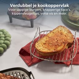 Philips dubbellaags rek Airfryer Accessoire - HD9904/01 - Geschikt voor Philips - 3,2 L dubbellaags rek met 7 muffinvormen — thumbnail 2