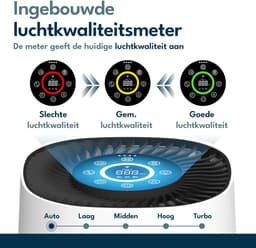 Vibrix PureFlow15 Luchtreiniger / Air Purifier – HEPA H13 + koolstoffilter – 100 m³/u – Voor kamers tot 15 m² – Ionisator – App-bediening – Zeer stil met slaapstand – Luchtkwaliteitindicator — thumbnail 7