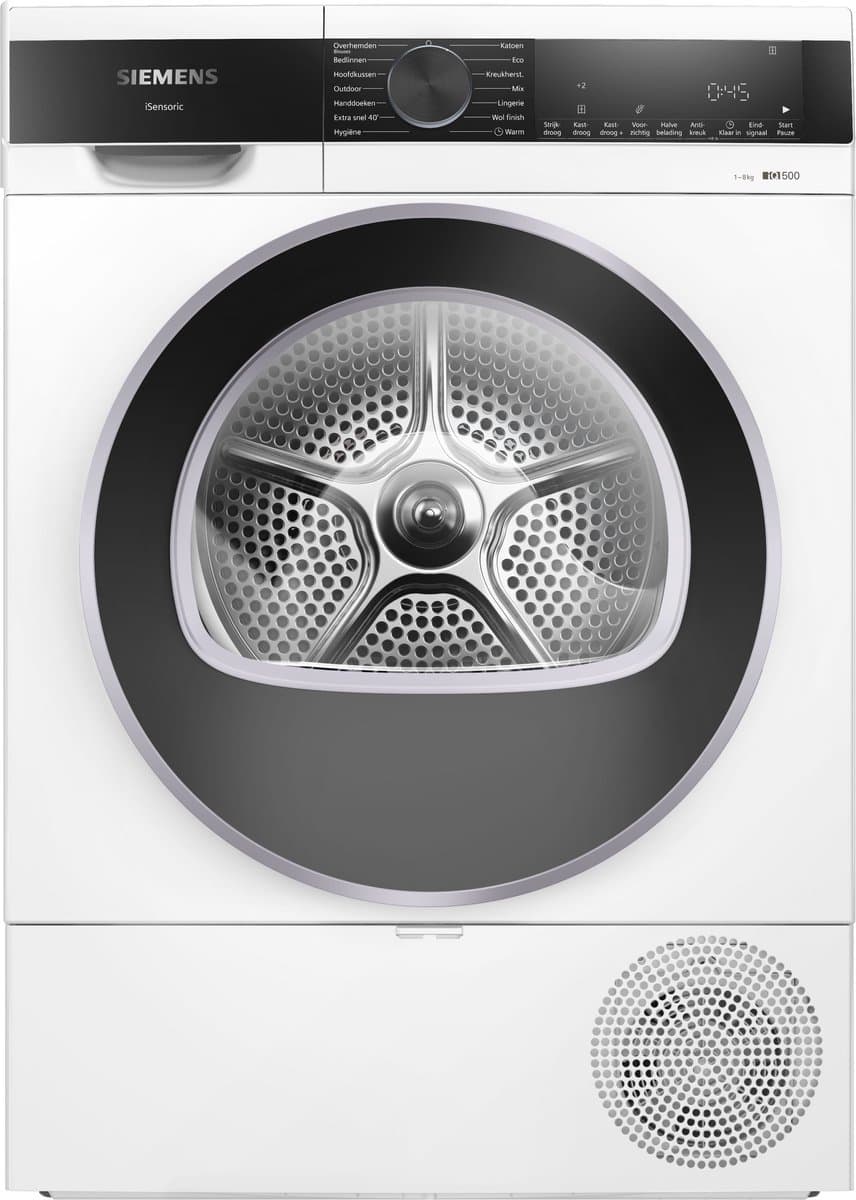 Siemens WQ33G2DCNL - iQ500 - Wasdroger - Warmtepompdroger - 8 kg - Stil - speedPack - autoDry — afbeelding 1