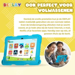 DEPLAY Kids Tablet PRO 4 - Kindertablet vanaf 2 jaar - Tablet Voor Kinderen - Tablet Kind - Met Pen, Beschermhoes en Screenprotector - Android 14 - 6000 mAh Batterij - 10 inch - Blauw — thumbnail 3