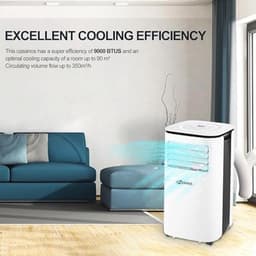 OZEANOS OT-AC-9000 Mobiele AC airconditioner met koelvermogen tot 9000 BTU/h, stille werking onder 65 dB, timer- en slaapfunctie, koelventilator- en ontvochtigingsmodus voor ruimtes tot 90 m3 — thumbnail 6