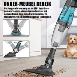 Handstofzuiger, 4-in-1 draadloze autostofzuiger, mini-stofzuiger met borstelloze motor, oplaadbare draagbare luchtblazer voor thuis, auto, kantoor en huisdierenharen — thumbnail 4