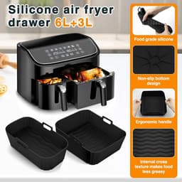 28 stuks Airfryer-accessoires, accessoireset Geschikt voor Philips Dual Basket Airfryer 3000/5000 serie (6 l/3 l), Dual Easy 5,2 l/3,1 l, siliconen vormen, grillrooster, bakvorm, keuken — thumbnail 6