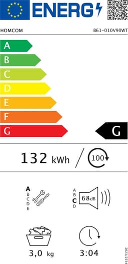 HOMCOM Laundry Dryer Edelstahl, ABS 49L x 43B x 61H cm Weiß — thumbnail 2