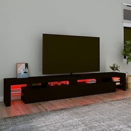 Moderne TV kast met LED verlichting 260x36.5x40cm - Zwart - Elegante Mediamöbel voor elk Interieur — thumbnail 2