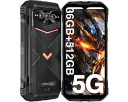DOOGEE VMAX PLUS 5G - Robuuste Smartphone - Robuuste Telefoon - 36 GB ROM + 512 GB ROM - 22000 mAh/33 W- 200 MP + 32 MP + 20 MP nachtzicht - 6,58 inch FHD+ 120 Hz IPS - NFC - Face ID - Wi-Fi 6 - dubbele luidsprekers - Zwart