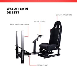 REBBLERS® PRO Premium Racing Cockpit - Race Simulator + Vloermat - Verstelbaar van Formula naar GT/Rally - Zwart — thumbnail 6