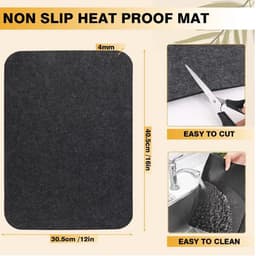 2 stuks – Airfryer hittebestendige matten – Aanrecht hittematten – Koffiezetapparaatmat – Ovenbeschermmat – 44×30 cm – Hittebestendige onderzetter – Geschikt voor airfryers en keukenbladen — thumbnail 4