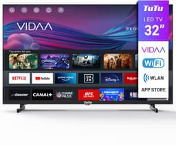 TuTu Vidaa TV - LED HD - 32 inch/82 cm - Frameless Design - Tripple Tuner DVB-T/T2/S/S2/C - HDMI x3, USB x2, CI+ - Streaming apps - In Eindhoven geassembleerd - TUV32HQ1B — thumbnail 1