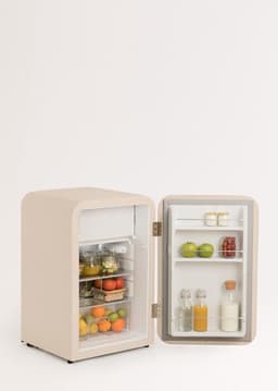 CREATE - Koelkast in retrostijl - Zand - Handvat Hout - FRIDGE RETRO 107L — thumbnail 7