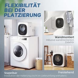 Homcom Laundry Dryer-Staal, Kunststof-48L x 43B x 57H cm-Wit — thumbnail 2