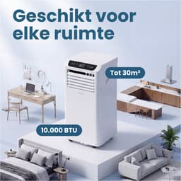 Auronic Mobiele Airco - 10.000 BTU - 4-in-1 - Airconditioning met 2 Raamafdichtingskits - Ventilator - Ontvochtiger - Tot 25m² - Wit — thumbnail 4