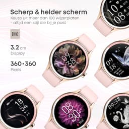 Norva Smartwatch Dames - Sport Horloge met Bellen en Hartslagmeter - AMOLED Scherm - 100+ Sportmodi - Roze Dames — thumbnail 9