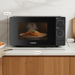 COOK-IT Vrijstaande Magnetron - 20L - 5 Verwarmingsstanden - Microgolfoven - Microwave - Zwart — thumbnail 4
