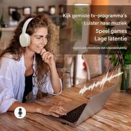 Ynkkvre - Bluetooth Headset - Koptelefoon - Hoofdtelefoon - Noise Cancelling - 12-Uurs Speeltijd En Hoge Fideliteit Geluid - 1 Stuk - Vouwbaar Ontwerp In Wit — thumbnail 3