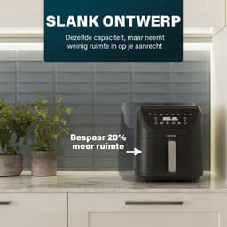 Princess Digitale Airfryer XXL 182256 - SlimFry Airfryer - Slank ontwerp - 8 liter - PFAS vrij - Heteluchtfriteuse - Digital Touchscreen - 8 Automatische Programma's - 2000W - Zwart - Ideaal voor kleinere keukens of beperkte aanrechtruimte — thumbnail 10