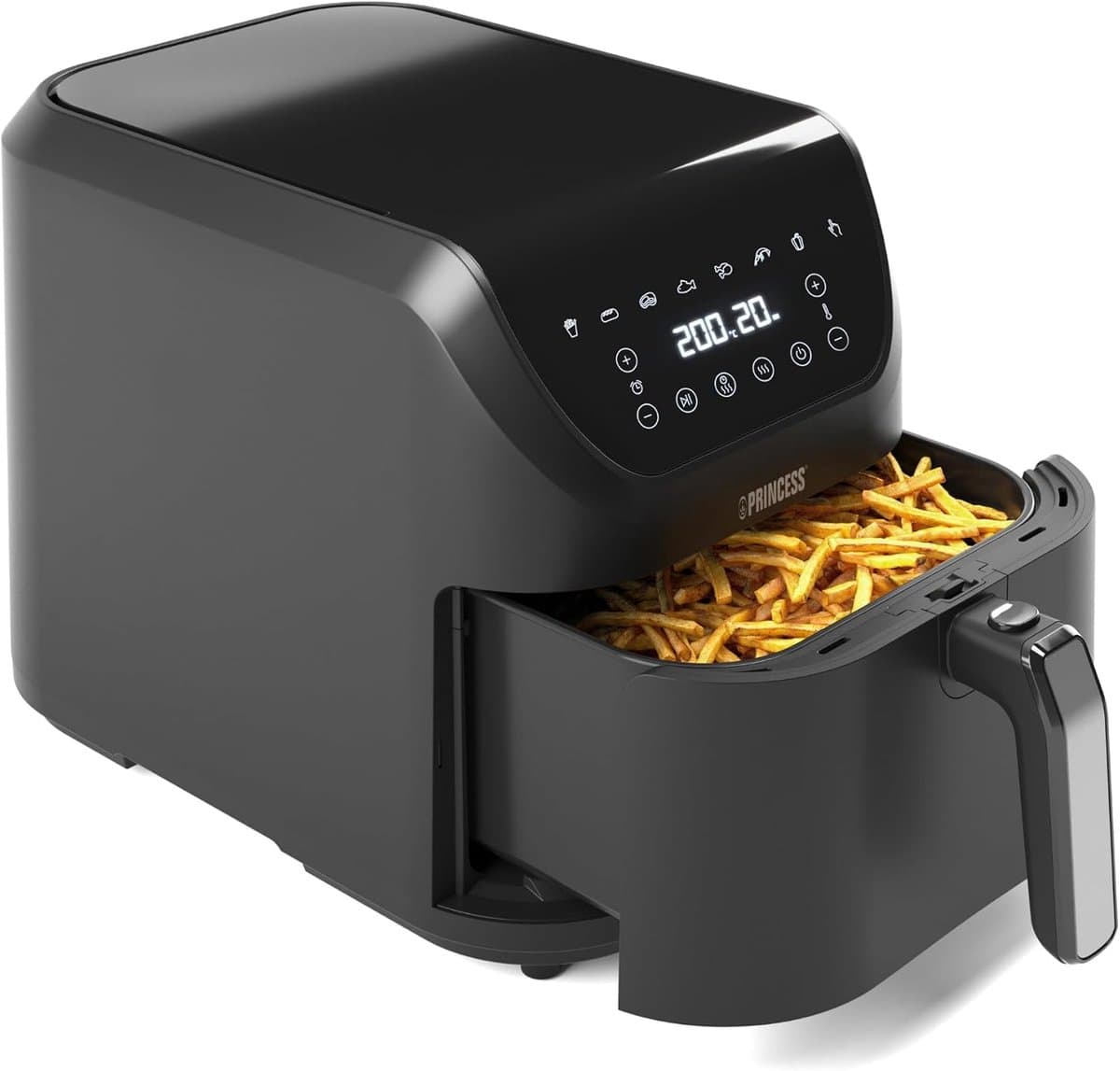 Princess Digitale Airfryer XXL 182256 - SlimFry Airfryer - Slank ontwerp - 8 liter - PFAS vrij - Heteluchtfriteuse - Digital Touchscreen - 8 Automatische Programma's - 2000W - Zwart - Ideaal voor kleinere keukens of beperkte aanrechtruimte — afbeelding 1