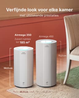 Coway Luchtreiniger – AIRMEGA 350 – met HEPA filter – Air Purifier – CADR 713 m³/u – voor grote ruimtes (tot 148 m²) – PM10 sensor – energiebesparende modus – Wit — thumbnail 6