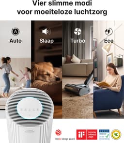 Coway Luchtreiniger – AIRMEGA 350 – met HEPA filter – Air Purifier – CADR 713 m³/u – voor grote ruimtes (tot 148 m²) – PM10 sensor – energiebesparende modus – Wit — thumbnail 8