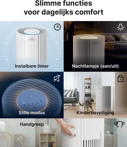 Coway Luchtreiniger – AIRMEGA 350 – met HEPA filter – Air Purifier – CADR 713 m³/u – voor grote ruimtes (tot 148 m²) – PM10 sensor – energiebesparende modus – Wit — thumbnail 4