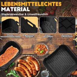 Accessoires Siliconen Heteluchtfriteuse Gescht voor Philips Dual Basket Airfryer 3000-5000 Serie 9L(6L/3L), Airfryer Siliconen voor Cookwise Dual Zone 9L(3L/6L) — thumbnail 2