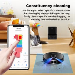 Liectroux M70 Pro 3-in-1 Robotstofzuiger met automatische leegstation, LiDAR-navigatie en 6500 Pa zuigkracht – Zwart — thumbnail 7