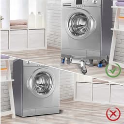Wasmachine Onderstel - Wasmachine verhogers - 42-66cm Verstelbaar & 250kg Draagkracht - 4 Wieltjes met Rem - Geluidsreducerend - Voor Apparaten en Koelkast — thumbnail 7