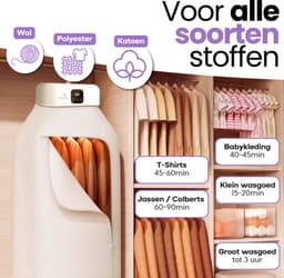 Hendriqs® Wasdroger Condensdroger 8 kg - 90°C mini droger met UV-sterilisatie - Droge Kleding & Warme Kamer Tegelijk - Alternatief voor Warmtepompdroger & Wasdroogcombinatie & Droogkast & Elektrisch Droogrek & Droogmachine — thumbnail 4