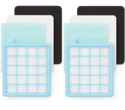 2x HEPA Filter Set geschikt voor Philips PowerPro Compact/Active Series Stofzuiger – Stofzuigerfilter Filterset Vervangingsset FC8058/01 — thumbnail 1
