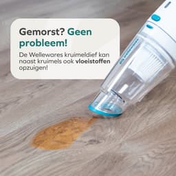 Wellewares - Kruimelzuiger Snoerloos - Handstofzuiger Draadloos - Nat en Droog Zuigen - Groen Wit — thumbnail 4