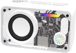 Fivesquare SteelCannon RGB Speaker – Mini Bluetooth Speaker met Transparant Industrieel Design, 5W Bass & RGB Ambient Licht Wit — thumbnail 2