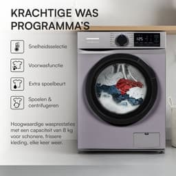 Heinner HWM-M914IVNSA+++ Slanke Wasmachine 9 kg – 1400 tpm – Energieklasse A – Digitaal display – 15 programma’s – Zilver – 5 Jaar Garantie — thumbnail 7