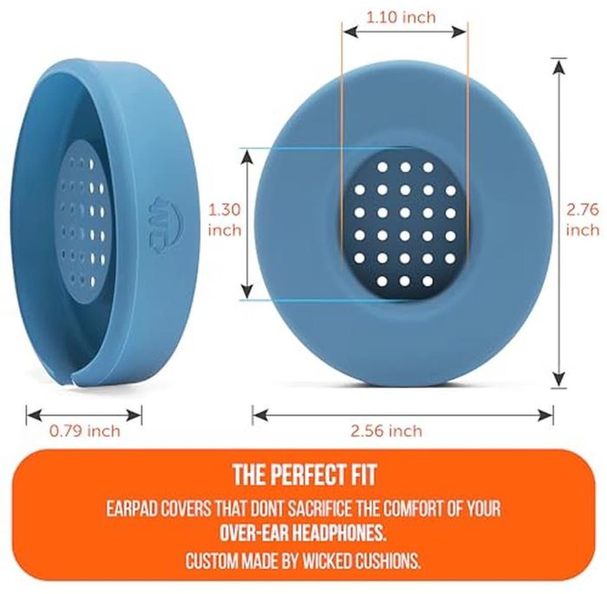 Zweetbestendige Hoofphone Covers voor Beats Solo - Comfortabel, Wasbaar en Gepatenteerd - Blue Slate — afbeelding 1
