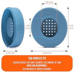 Zweetbestendige Hoofphone Covers voor Beats Solo - Comfortabel, Wasbaar en Gepatenteerd - Blue Slate — thumbnail 1