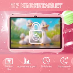 BOSWELL Kindertablet - Kinder Tablet - Kids Tablet - 7 inch - Kindertablet vanaf 3 jaar - Opslag tot 128GB - Android 14 - Ouderlijk Toezicht - Incl. Blauwlichtfilterbril, Touchpen - Roze — thumbnail 4