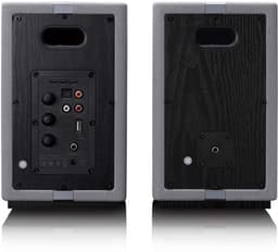 Lenco Hifi Speaker - Boekenplank speakers met Bluetooth - 80W - 2 stuks - Stereo set - SPB-240BKGY - Zwart/Grijs — thumbnail 4