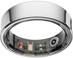 NOLATR Smart Ring LUX – Slimme Ring met Stappenteller, Activiteitstracker & Hartslagmeter – Zonder Abonnement & Nederlandse App – Zilver – Maat 12