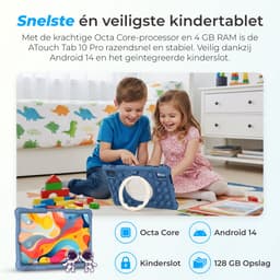 ATouch Combipakket - Kindertablet Tab 10 Pro + Kinderkoptelefoon - Volumebegrenzing - 128GB+64SD - Vanaf 3 jaar - Navy — thumbnail 10