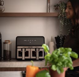 Swiss Pro+ Dubbele Airfryer Heteluchtfriteuse XXL Airfryer twee Kookvakken 8 Liter 1700 Watt Dual Zone Technologie Classic Edition Zilver Model 2026 SPAF8L2S — thumbnail 6
